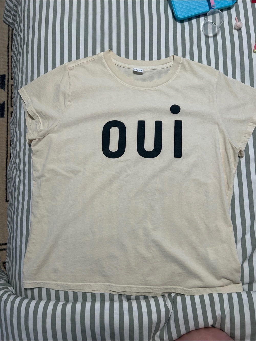 Clare V. Oui Classic T-Shirt - Cream